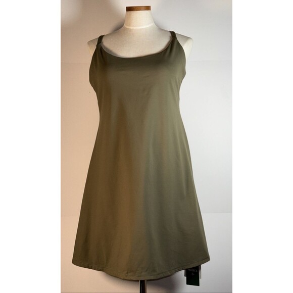 NWT HALARA Softlyzero Easy peasy Dress, Size XL Olive Green Bra Shorts - Picture 1 of 9